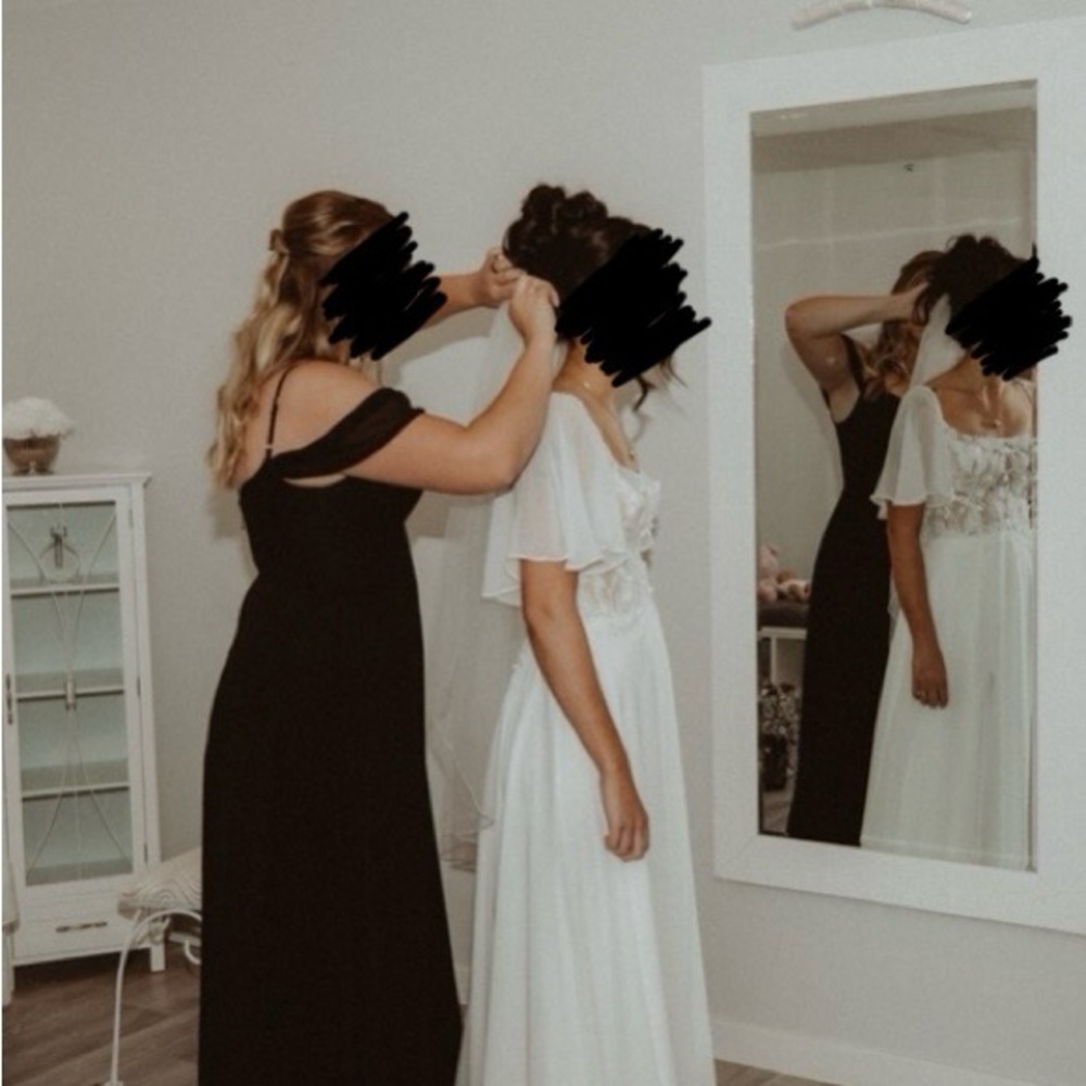 Azazie Black Chiffon Bridesmaid Dress - Picture 5 of 5